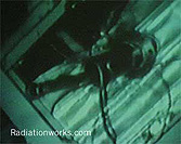 Control rod embedded in the ceiling of the SL-1 Reactor structure